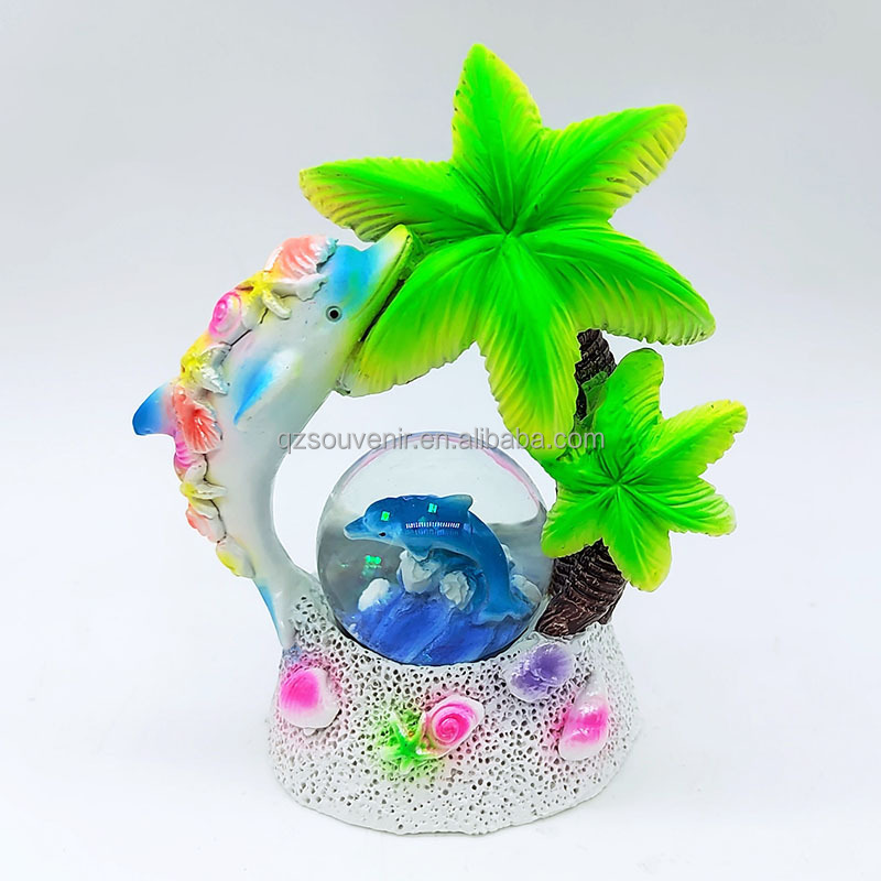 Custom Florida mini snow globe dolphin Miami turtle palm tree snowglobe ocean water globe nassau bahamas souvenirs