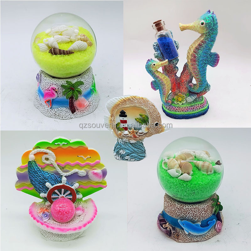 Custom dolphin Miami turtle palm tree snowglobe ocean water globe souvenirs Cool Summer Surf Boards Snow Globe