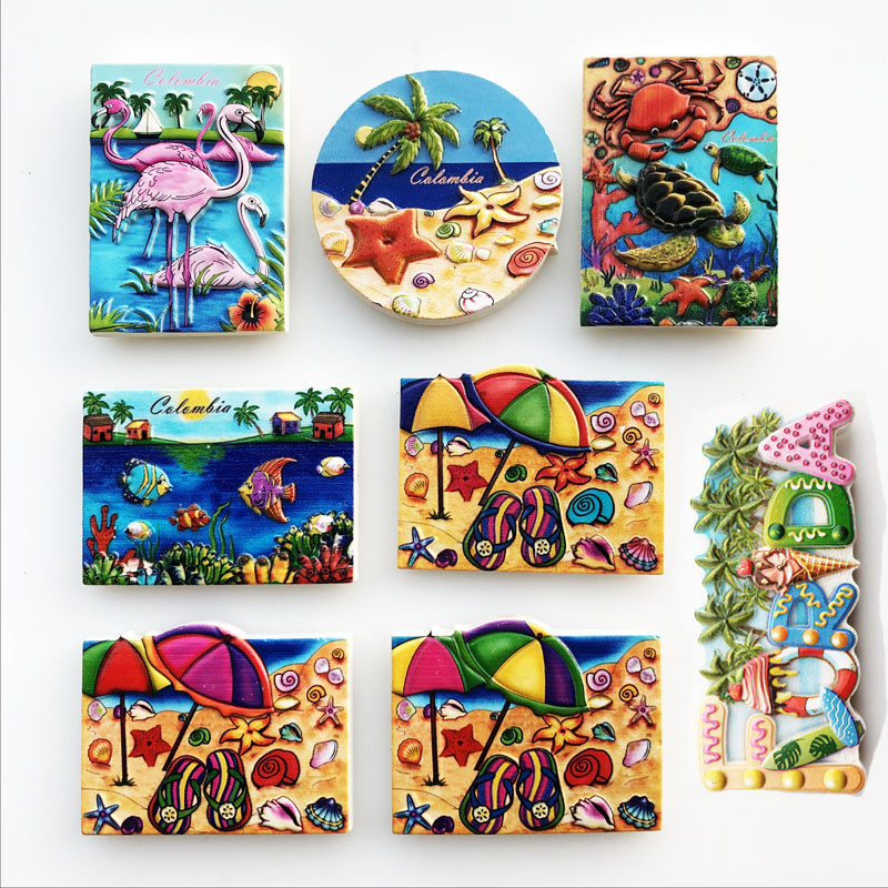 Wholesale Custom Hawaii Island Florida Miami Tampa Tourism Refrigerator Beach Resin World City Resin Fridge Magnet For Souvenir