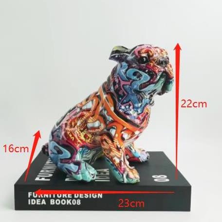 Custom bulldog sculpture Hot Sale Creative Trendy Colorful Dog Ornaments Cute Resin French Bulldog Statue For Home Decoration