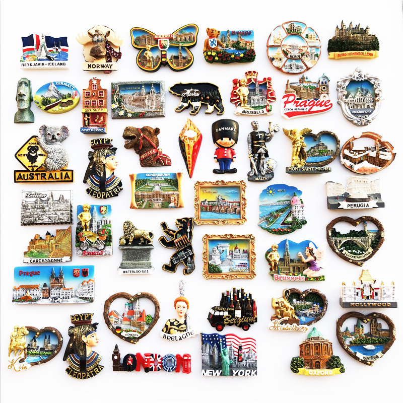 Wholesale Custom Hawaii Island Florida Miami Tampa Tourism Refrigerator Beach Resin World City Resin Fridge Magnet For Souvenir