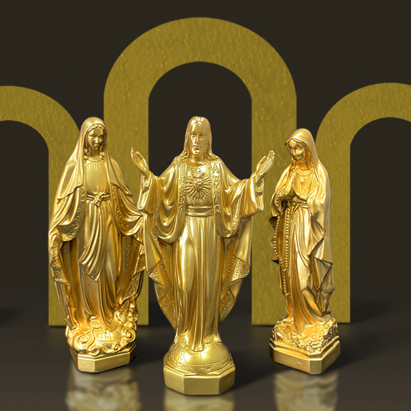 Custom cheap religious resin gifts items Jesus god figurine table catholic Virgin Mary statues for home decor