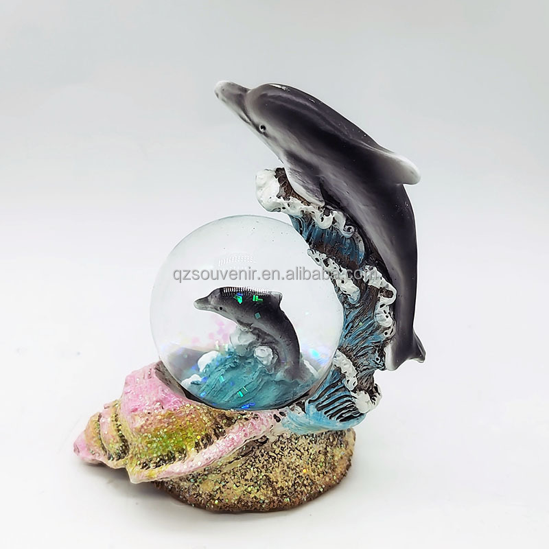 Custom Florida mini snow globe dolphin Miami turtle palm tree snowglobe ocean water globe nassau bahamas souvenirs