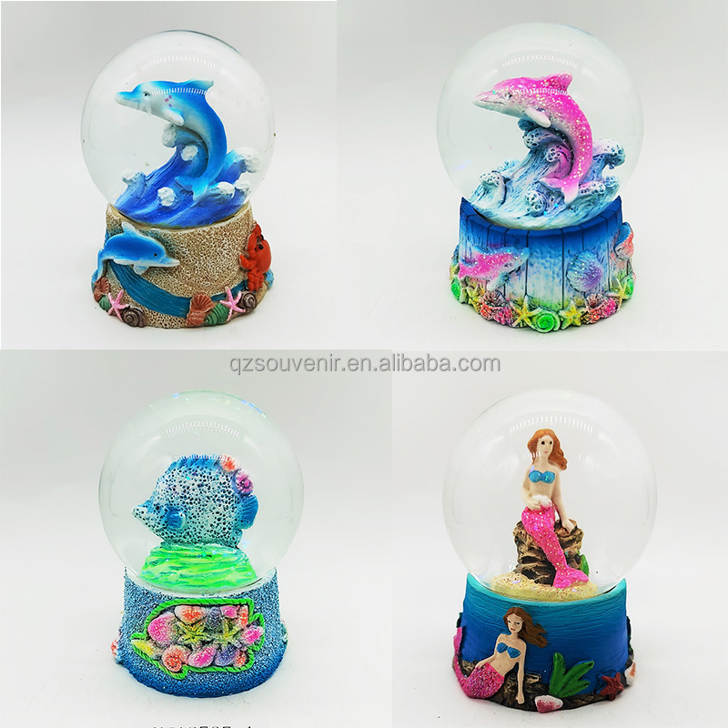 Custom dolphin Miami turtle palm tree snowglobe ocean water globe souvenirs Cool Summer Surf Boards Snow Globe