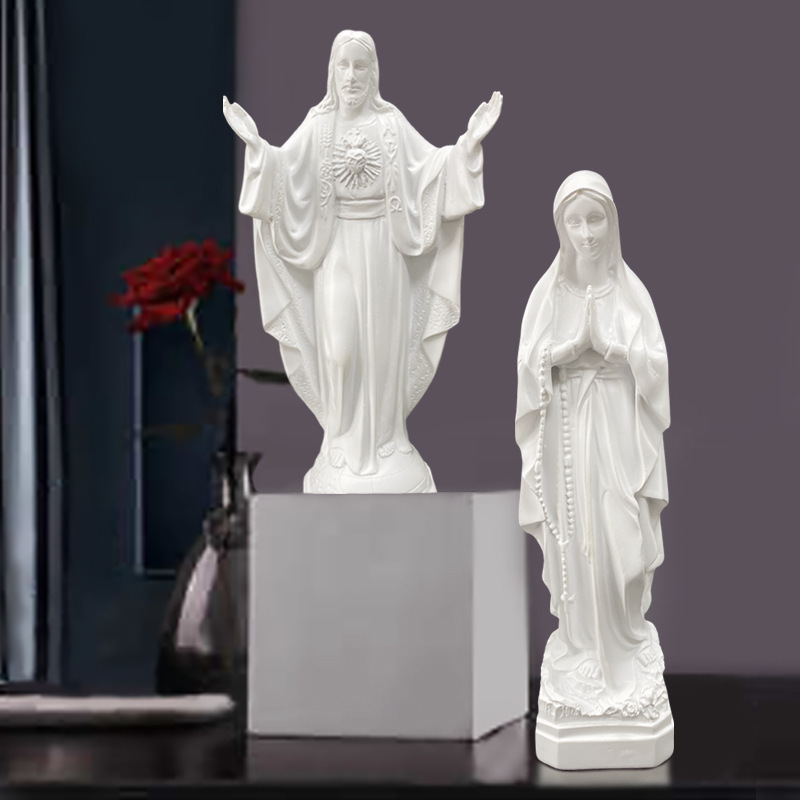 Custom cheap religious resin gifts items Jesus god figurine table catholic Virgin Mary statues for home decor