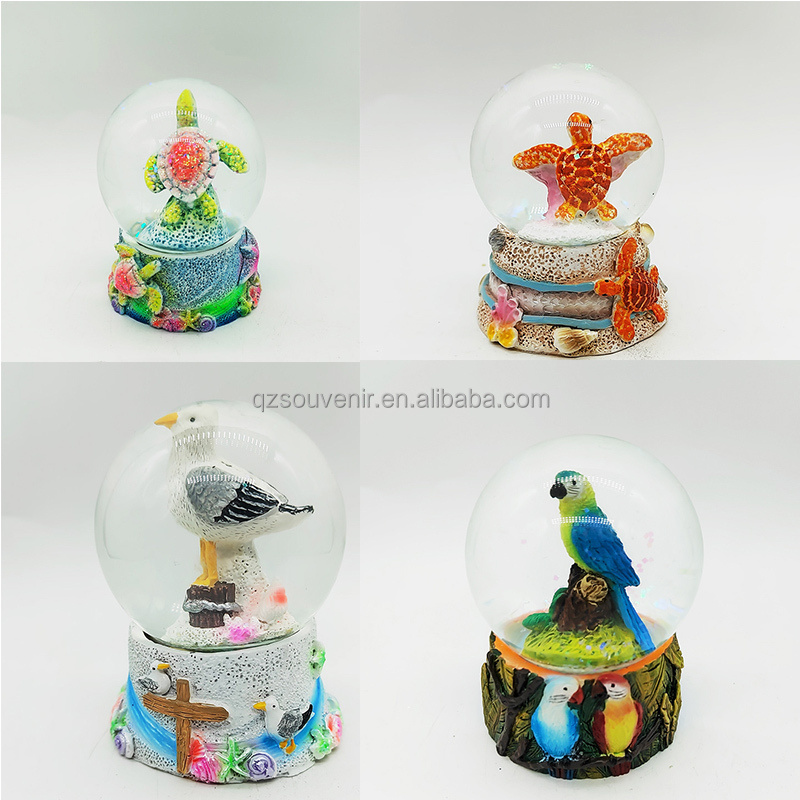 Custom dolphin Miami turtle palm tree snowglobe ocean water globe souvenirs Cool Summer Surf Boards Snow Globe