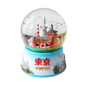 Custom Resin 45 65mm Canada country Snowglobe Asakusa 3.5" Tall Japanese Souvenir water ball Tokyo Tower Skytree snow globe