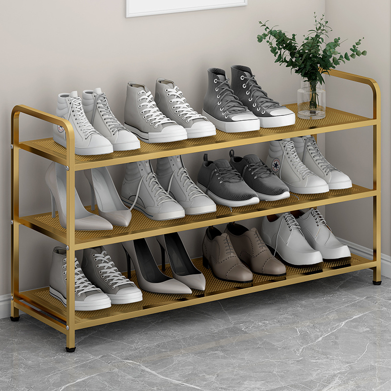 Multifunctional 3 Tier Metal Shoe Rack Store Adjustable Shoe Display Rack Home Space Saving Storage Shoe Rack