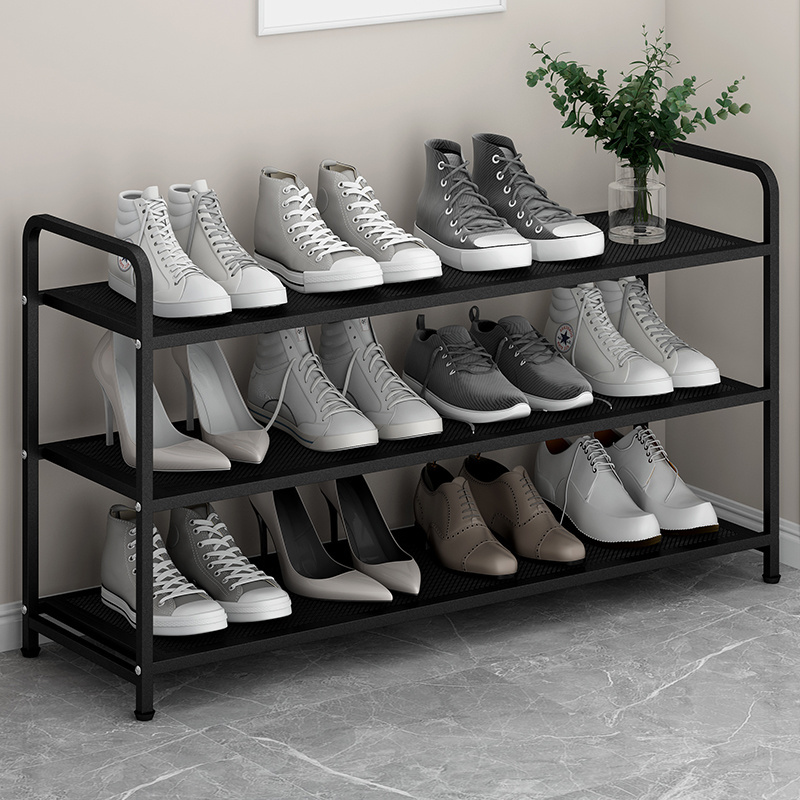 Multifunctional 3 Tier Metal Shoe Rack Store Adjustable Shoe Display Rack Home Space Saving Storage Shoe Rack