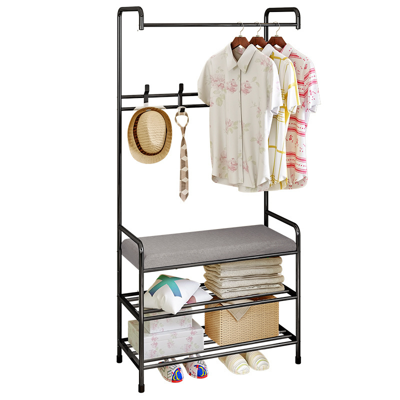 Entrance hall tree-shaped perchero de metal with storage rack bench bedroom standing metal coat rack with hook