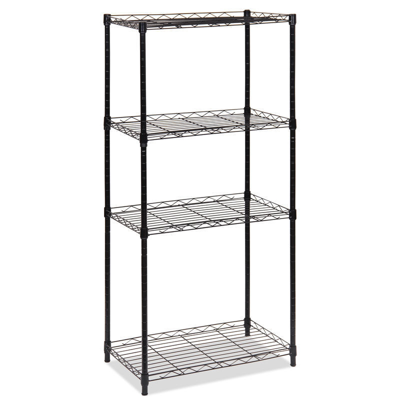 Garage Kitchen Black Wire Shelving Shelf Rack 4 Tier Heavy-Duty Adjustable Wire Shelving Storage Unit Metal Storage Rack