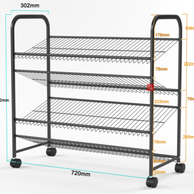 Wholesales Customized 4-layer black metal shoe rack organizer portable shoe storage rack shoe stand cabinet for entryways