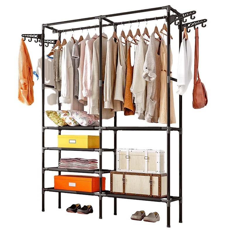 Hot Antique Bedroom Furniture Metal Hanging Coat Rack Shoe Storage Rack Clothes Rack With Hooks