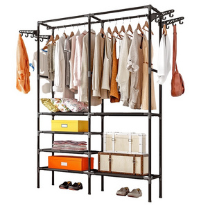 Hot Antique Bedroom Furniture Metal Hanging Coat Rack Shoe Storage Rack Clothes Rack With Hooks