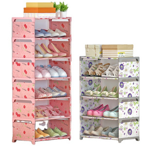 Portable Folding Metal Shoe Racks Multilayer Non Woven Fabric Combination Dustproof Simple Shoes Shelf Storage Cabinet Scarpier