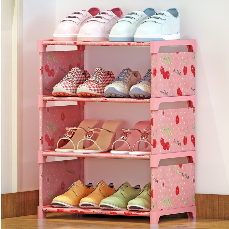 Portable Folding Metal Shoe Racks Multilayer Non Woven Fabric Combination Dustproof Simple Shoes Shelf Storage Cabinet Scarpier