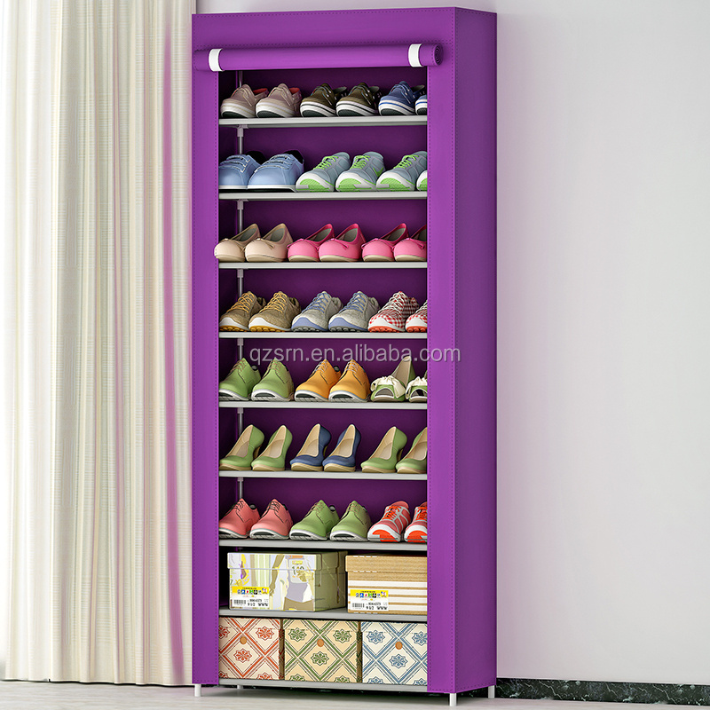 China suppliers 9-titer shoe racks waterproof shoe rack with non-woven fabric high capacity-hallway shoe organiser