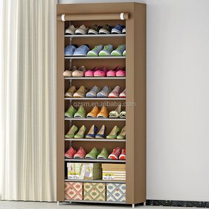 China suppliers 9-titer shoe racks waterproof shoe rack with non-woven fabric high capacity-hallway shoe organiser