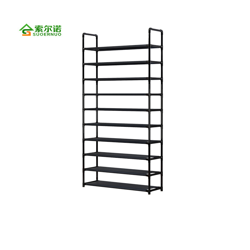 wholesales 10 tiers non woven fabric shoe display stand shoe rack for entryway