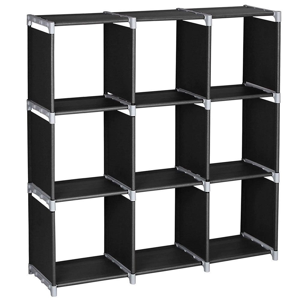 Wholesale Kids Simple Plastic Bookshelf Storage Cabinet Living Room Black DIY Shelf Bookcase