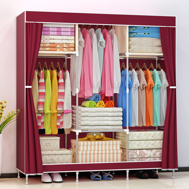 Suoernuo Cheap Clothes Cabinet Fabric Wardrobe Closet Small Size Wardrobe Wooden Almirah Designs In Bedroom Wall