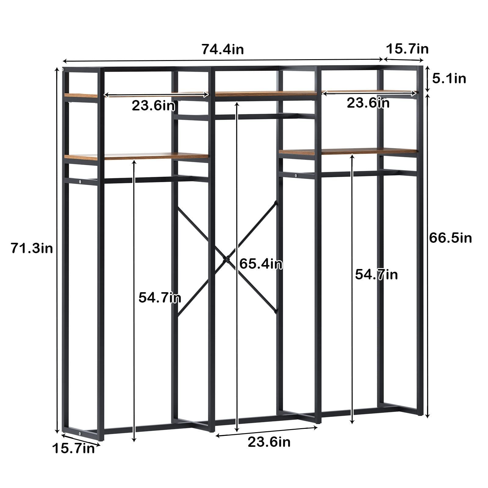 Wholesales 2 Tiers Shelves 3 Rod Clothes Rack FreeStanding Rack Organizer Storage For Hanging Clothes And Storage Garment Racks