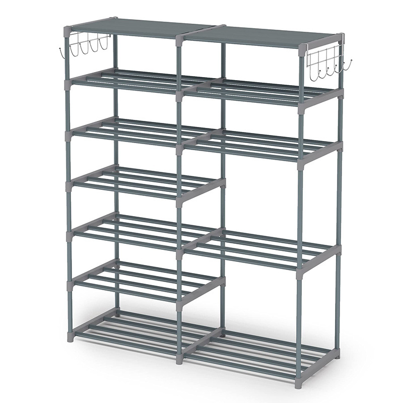 Custom white metal wrought iron shoe rack organizer porch simple adjustable shoe shelf shoe rack for home