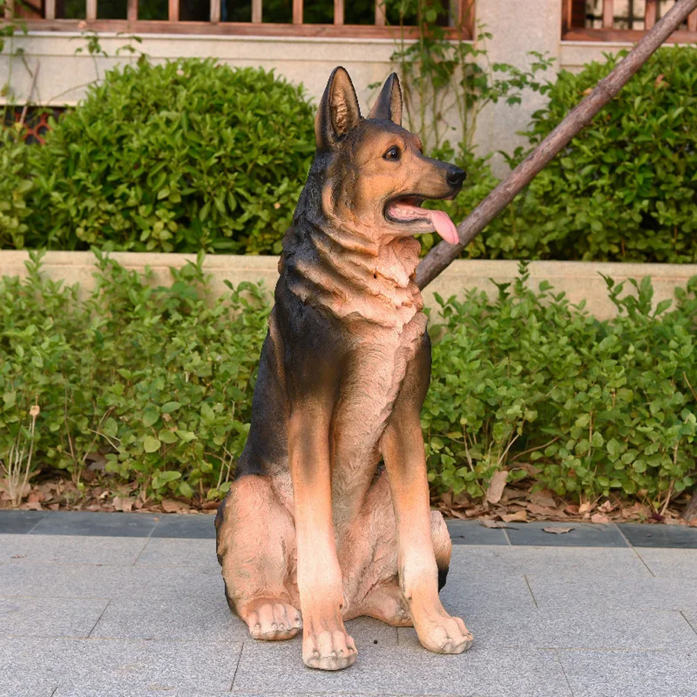 Customized life size animal resin dog statue 3D dog figurine fiberglass life like dog sculpture for garden outdoor decoration