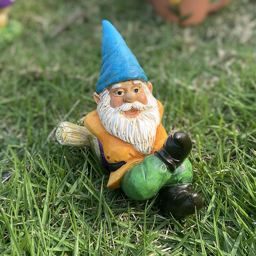 best selling resin garden statue dwarf ornaments resin craft gnome with mushroom for outdoor or house decoration