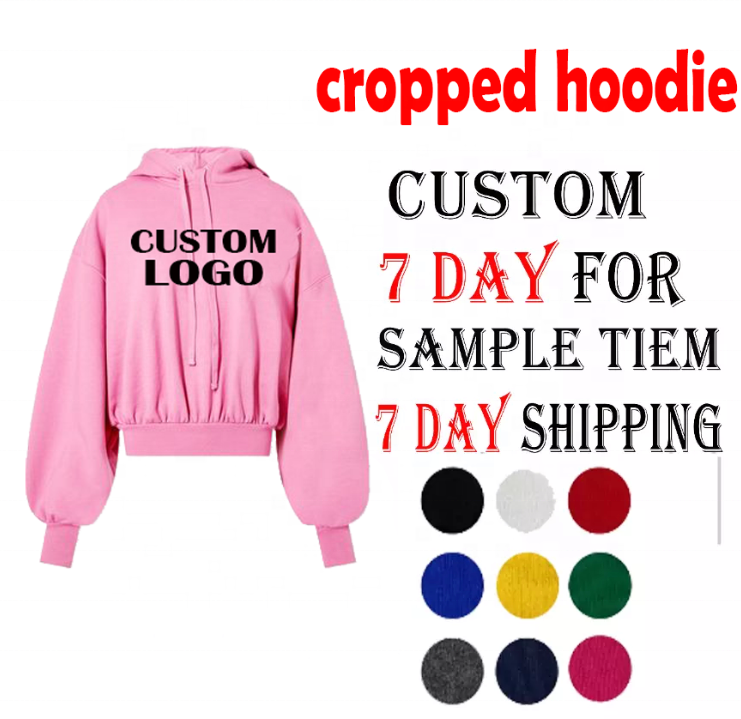 Custom 360 Gsm Cotton cropped hoodie men free sample Y2K Puff Oversize hoodie fashion cropped hoodie men blank