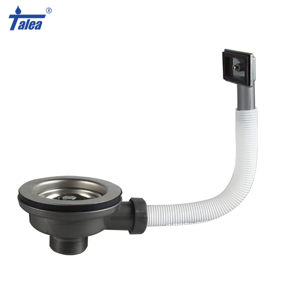 304 stainless steel sink strainer with overflow for kitchen sink Quality Assurance New design 114mm stainless drainer pipe