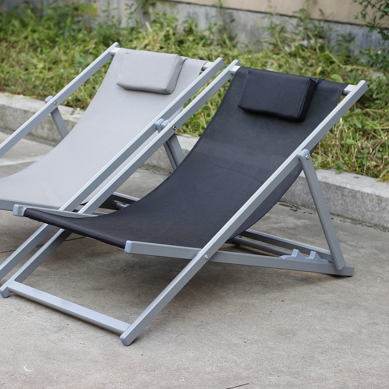 Aluminum sun lounge Foldable lightweight Deck Beach low chair