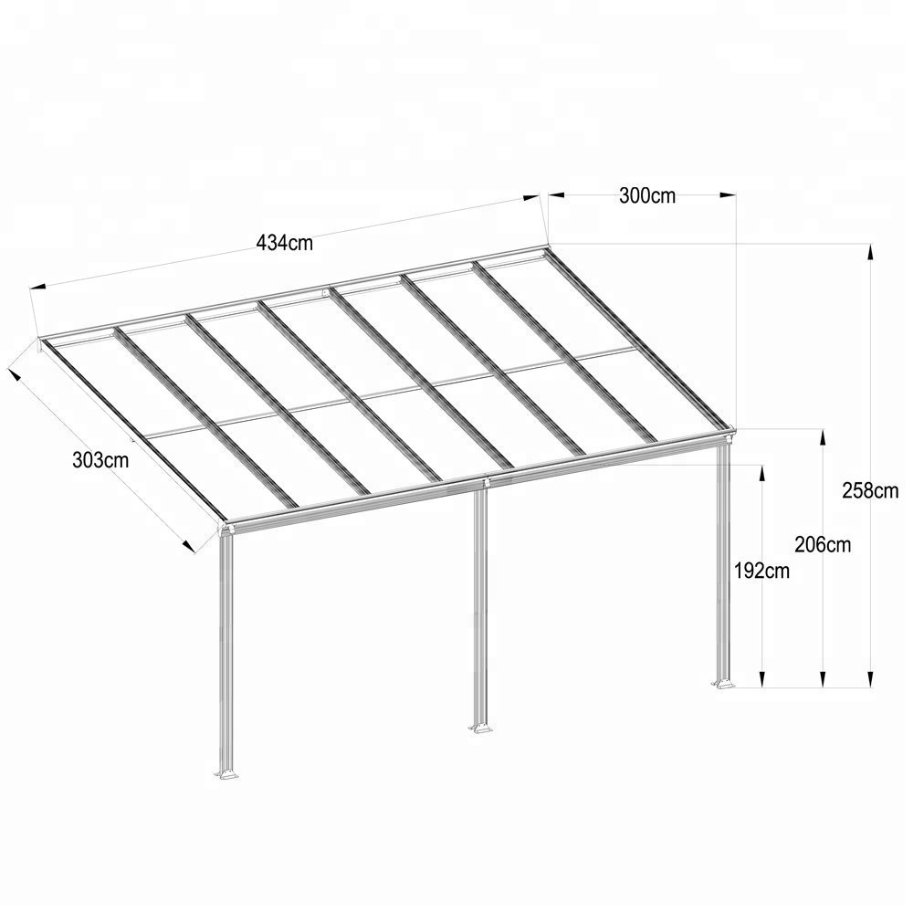 Much cheaper 395 x 295 cm Patio roof Easy to install Pergola shelter Canopy Roof Veranda Cover