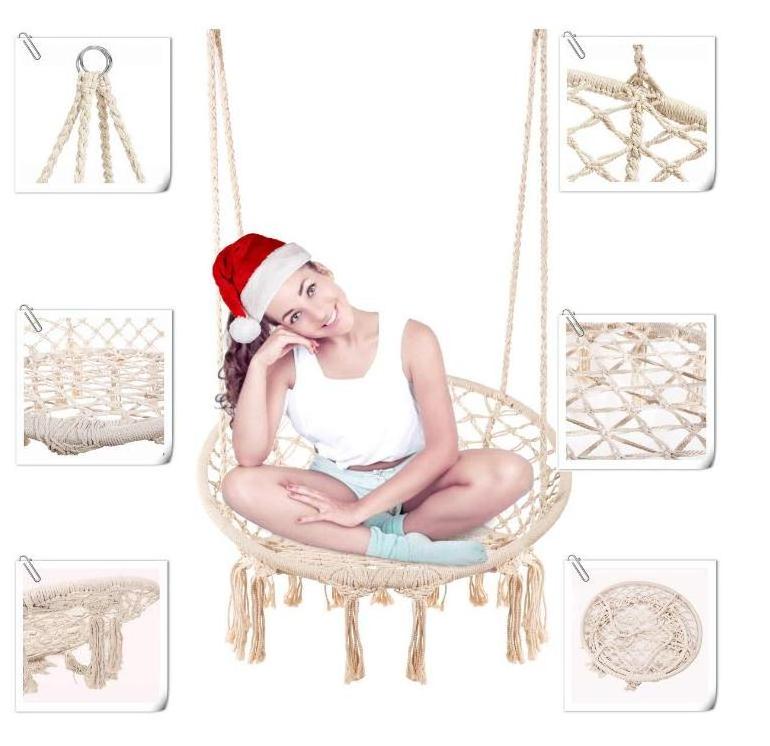 Indoor Outdoor Hanging Macrame Hammock Swing Chair for kid and adult