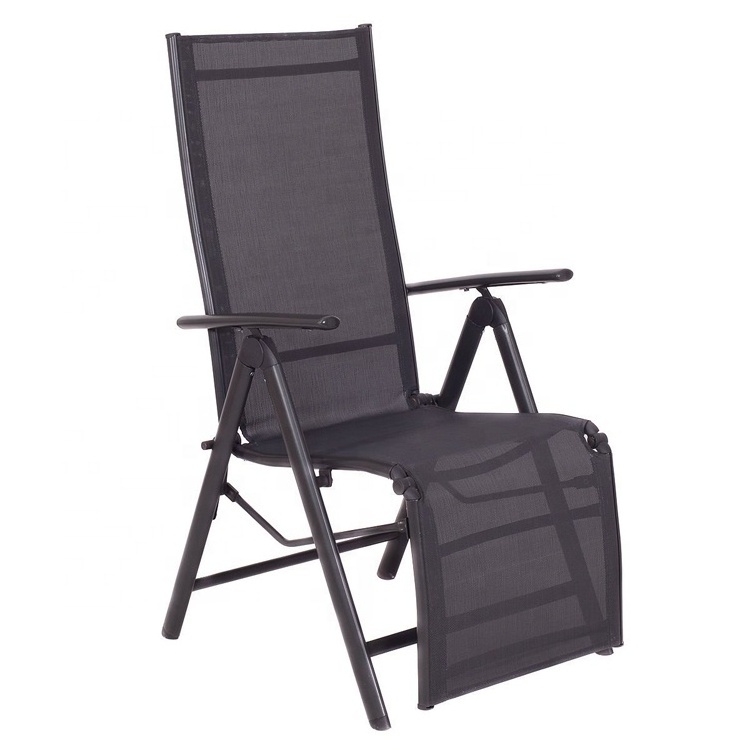 outdoor aluminum foldable garden recliner chair with footrest