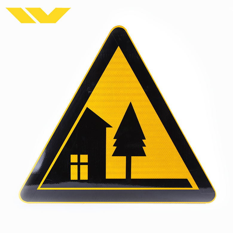 Pedestrian Walking Sign - Triangle Crossing Sign - Reflective Traffic sign board