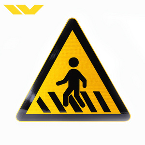 Pedestrian Walking Sign - Triangle Crossing Sign - Reflective Traffic sign board