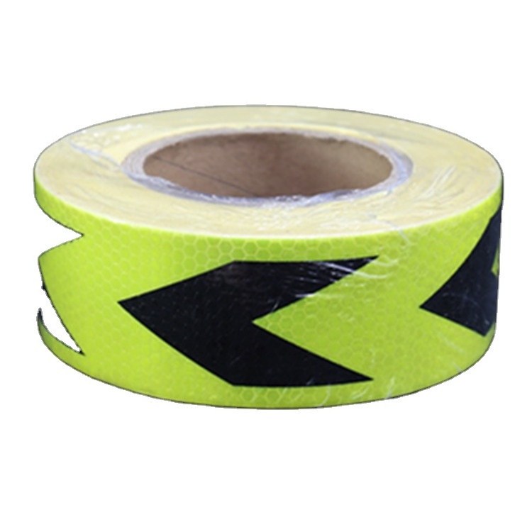 High visibility yellow custom prismatic pvc reflective warning tape