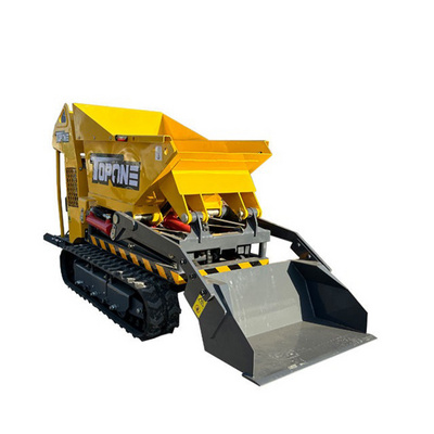 TOPONE Quality Farm Mine Track Mini Dumper Crawler Hydraulic Dumper Mini Loader All Terrain Mini Cart Transporter