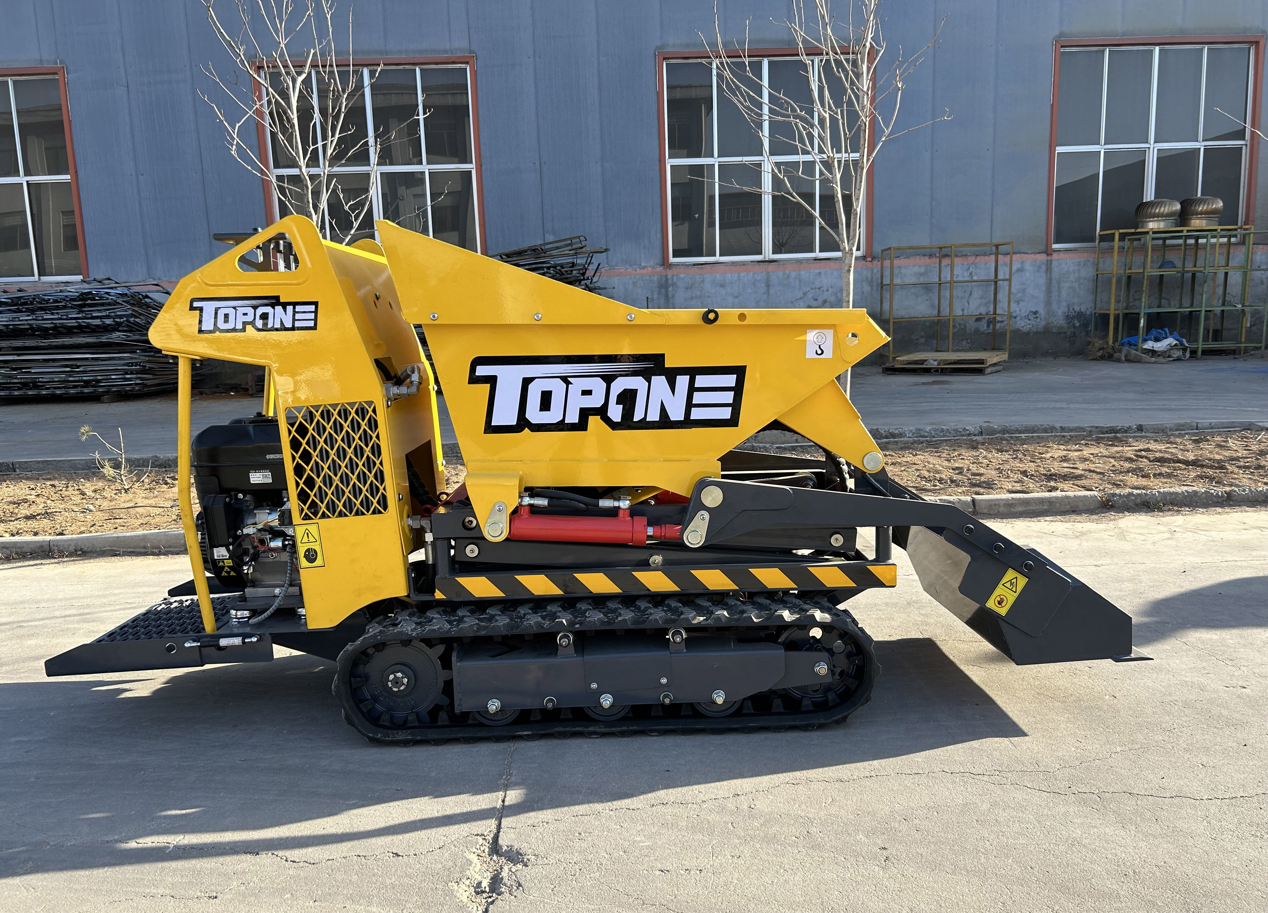 TOPONE Quality Farm Mine Track Mini Dumper Crawler Hydraulic Dumper Mini Loader All Terrain Mini Cart Transporter