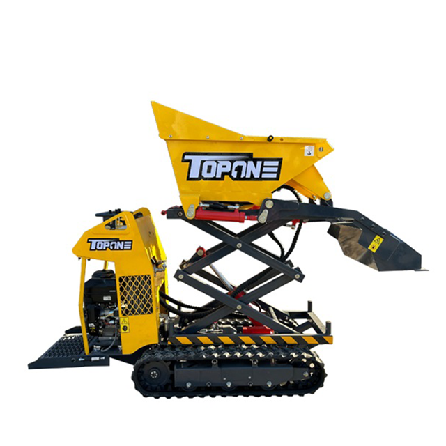 TOPONE Quality Farm Mine Track Mini Dumper Crawler Hydraulic Dumper Mini Loader All Terrain Mini Cart Transporter