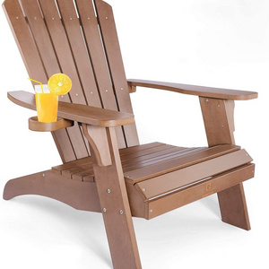 Classic Folding Poly Adirondack Chair Solid wood chair beach outdoor wooden leisure disassembled chair