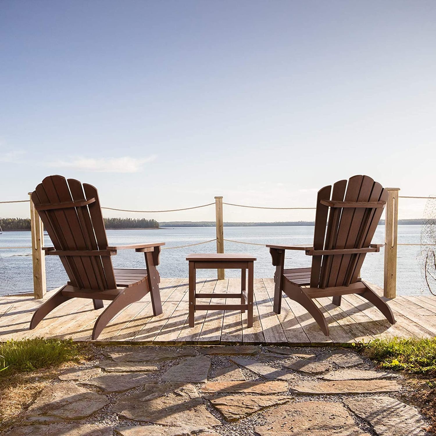 Classic Folding Poly Adirondack Chair Solid wood chair beach outdoor wooden leisure disassembled chair