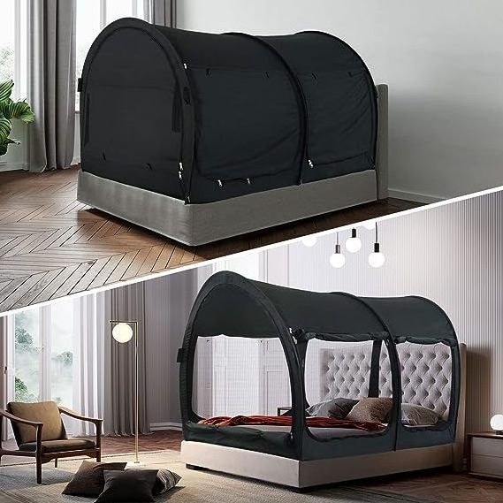 Indoor 2 person bed shelter privacy bunk sleeping tent automatic pop-up thermal insulation breathable double persons tent