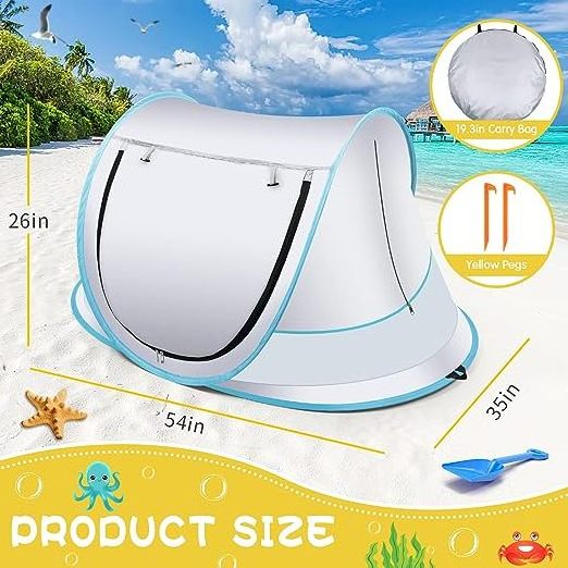 Wholesale Hot Sale UPF 50+waterproof foldable baby outdoor beach shade tent with Mosquito net Portable Pop Up Kids Tent indoor