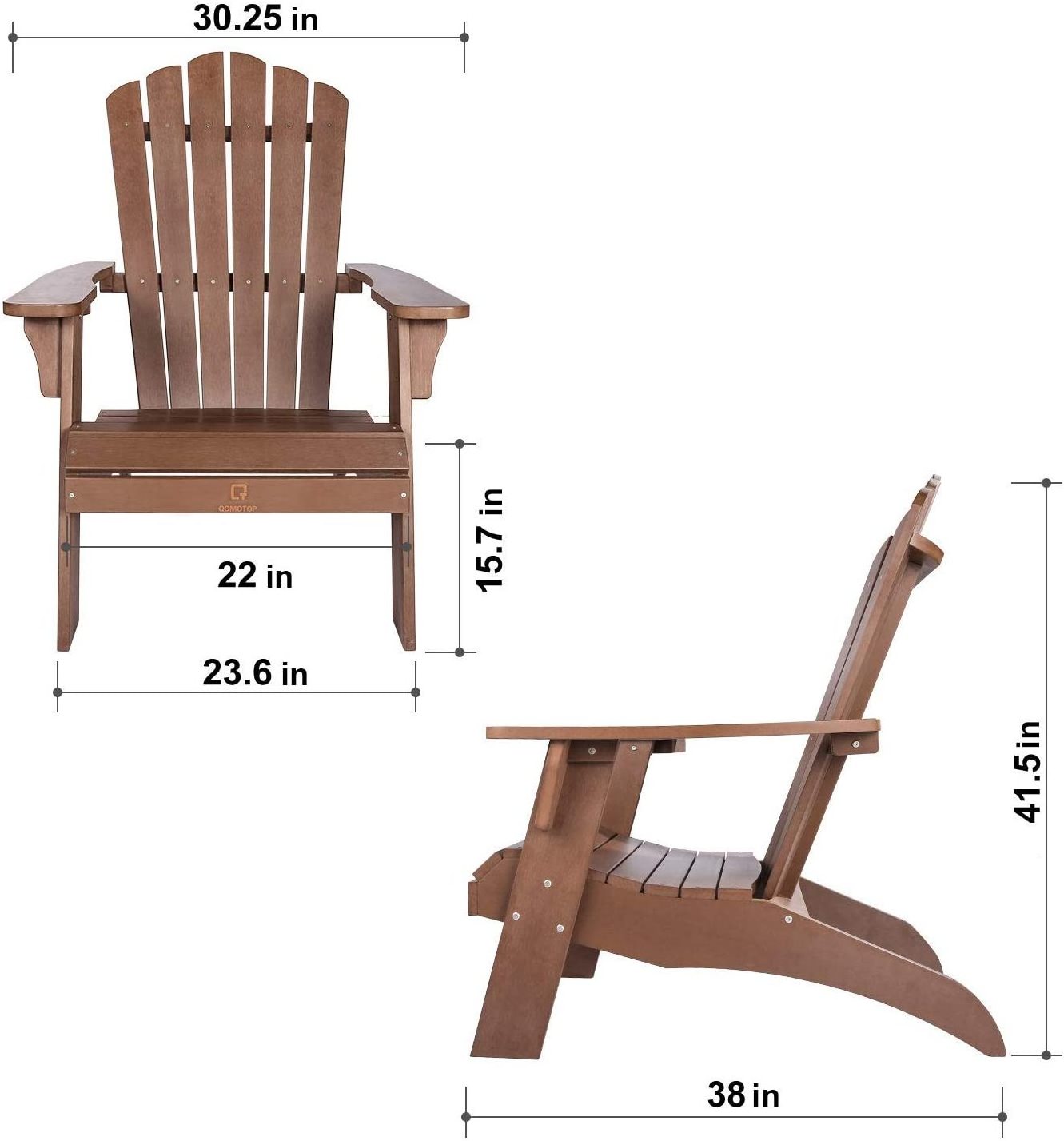 Classic Folding Poly Adirondack Chair Solid wood chair beach outdoor wooden leisure disassembled chair