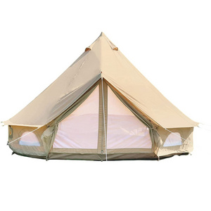 Wholesale Dutch Colourful 6 Meter Glamping Bell Tent Xl Moho 5m Fireproof Glamping Canvas Bell Four Season Tent Yurt