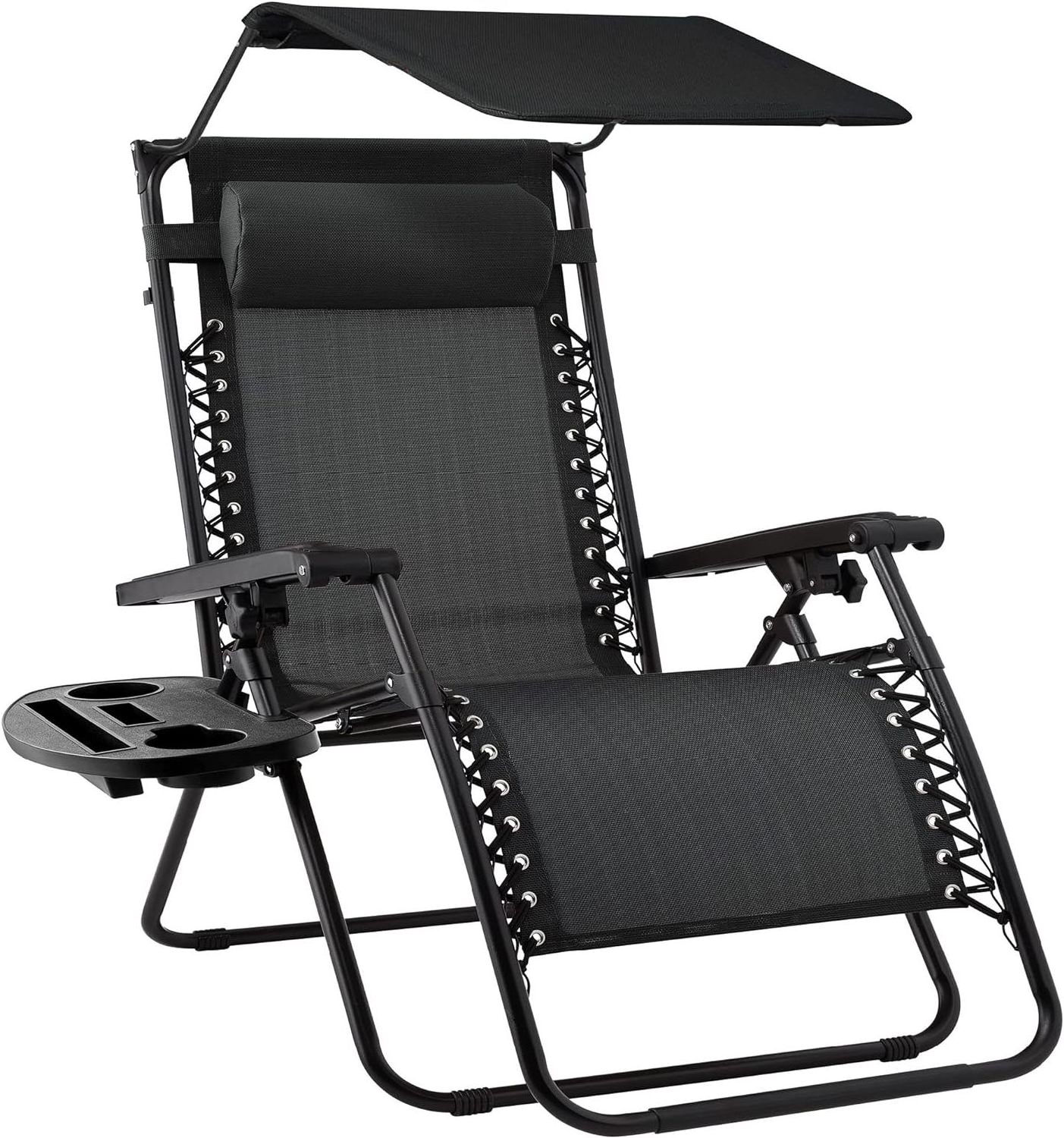 Recliners Adjustable Sun Beach Folding Lounge Chair Lounger Zer Gravity Recliner Chair with Attachable Sunshade Canopy