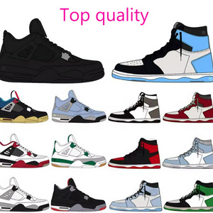 New 1s 4s Retro basketball shoes University Blue for Men Women Black Cats Travis Scotts Sneakers j4s Red Thunder Sport Shoes