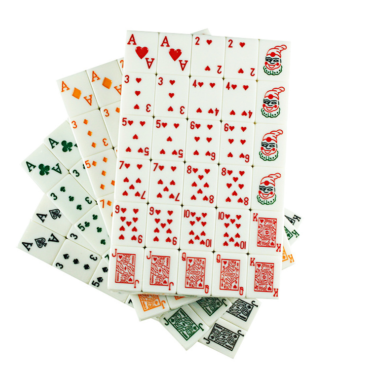 Factory supply custom stock 36mm green ivory colours  game tiles cards cube poker travel  rummy mahjong set